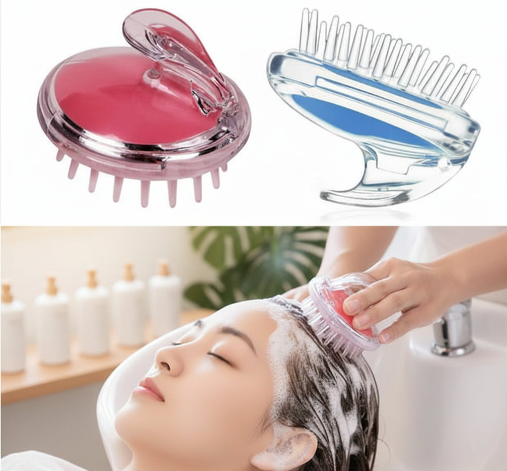 Hair Wash Brush & Deep Scalp Massager – Anti-Dandruff Silicone Shampoo Brush | Anti-Itch & Anti-Hair Fall Tool